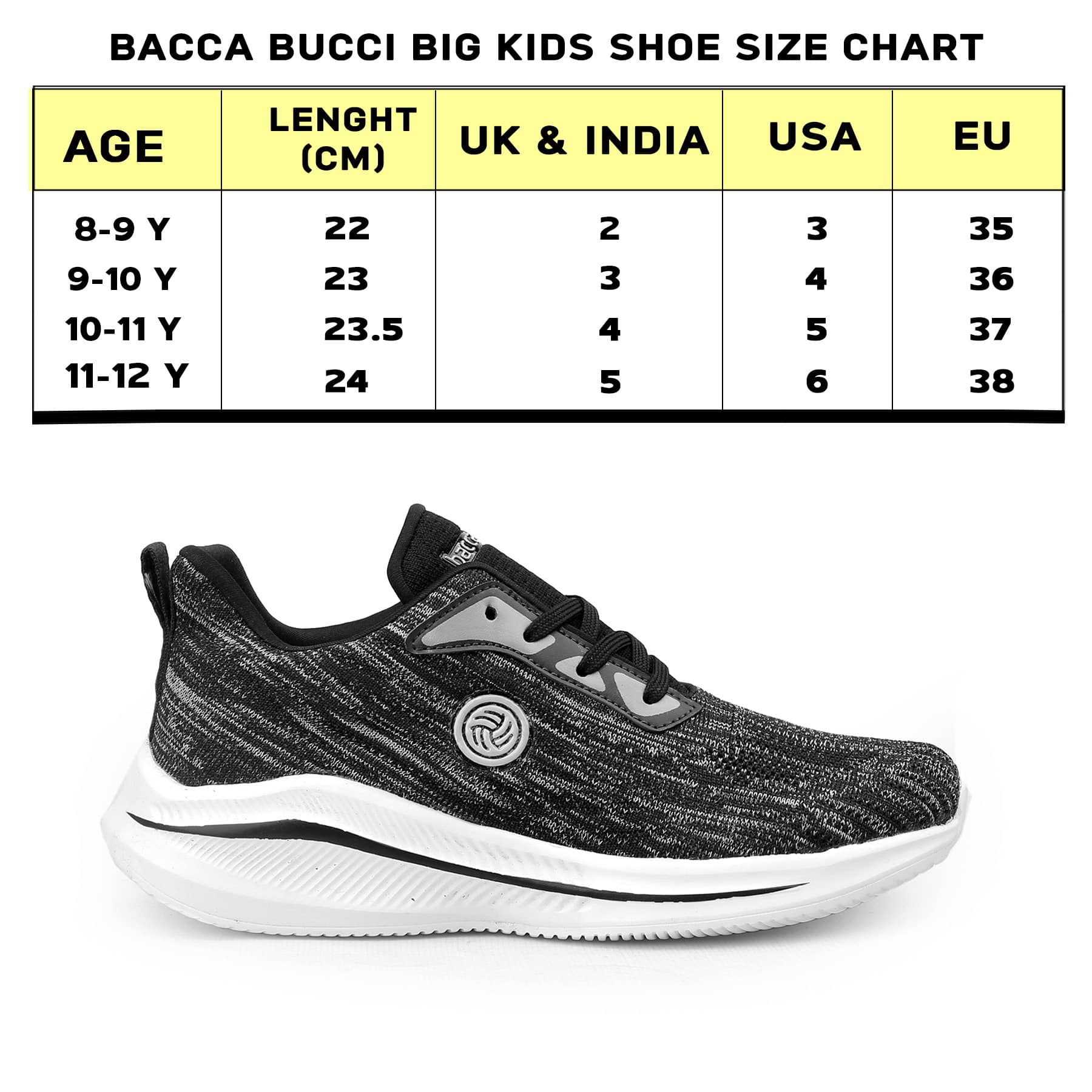 Bacca Bucci Boys or Girls Essential Knit Running Sports Shoe (Age: 8 year to 12 years) - Image 6