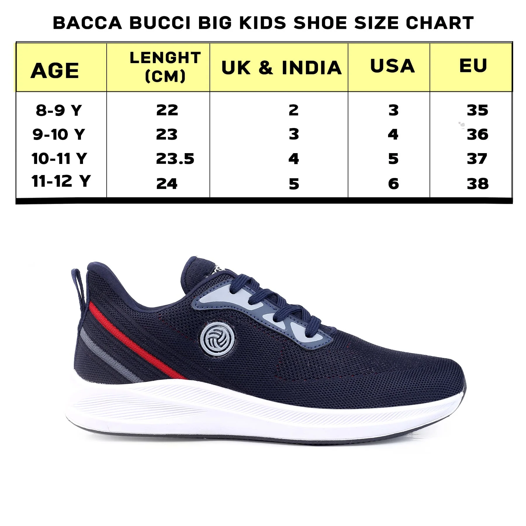 Bacca Bucci Boys or Girls Essential Knit Running Sports Shoe (Age: 8 year to 12 years) - Image 5