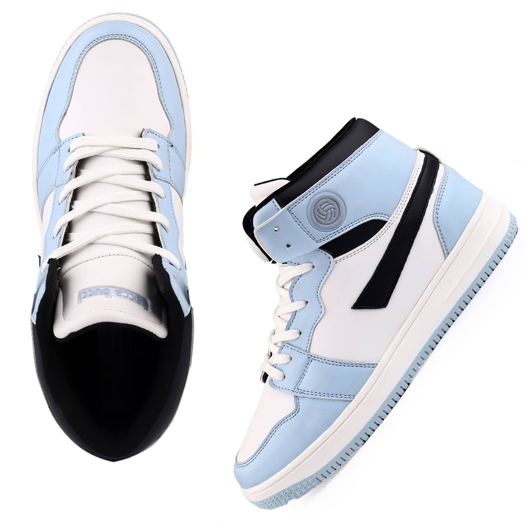 Bacca Bucci Femme High-Top Harmony Sneakers—Elegant Pastel Blue and Pink Women's Lace-Ups - Image 13