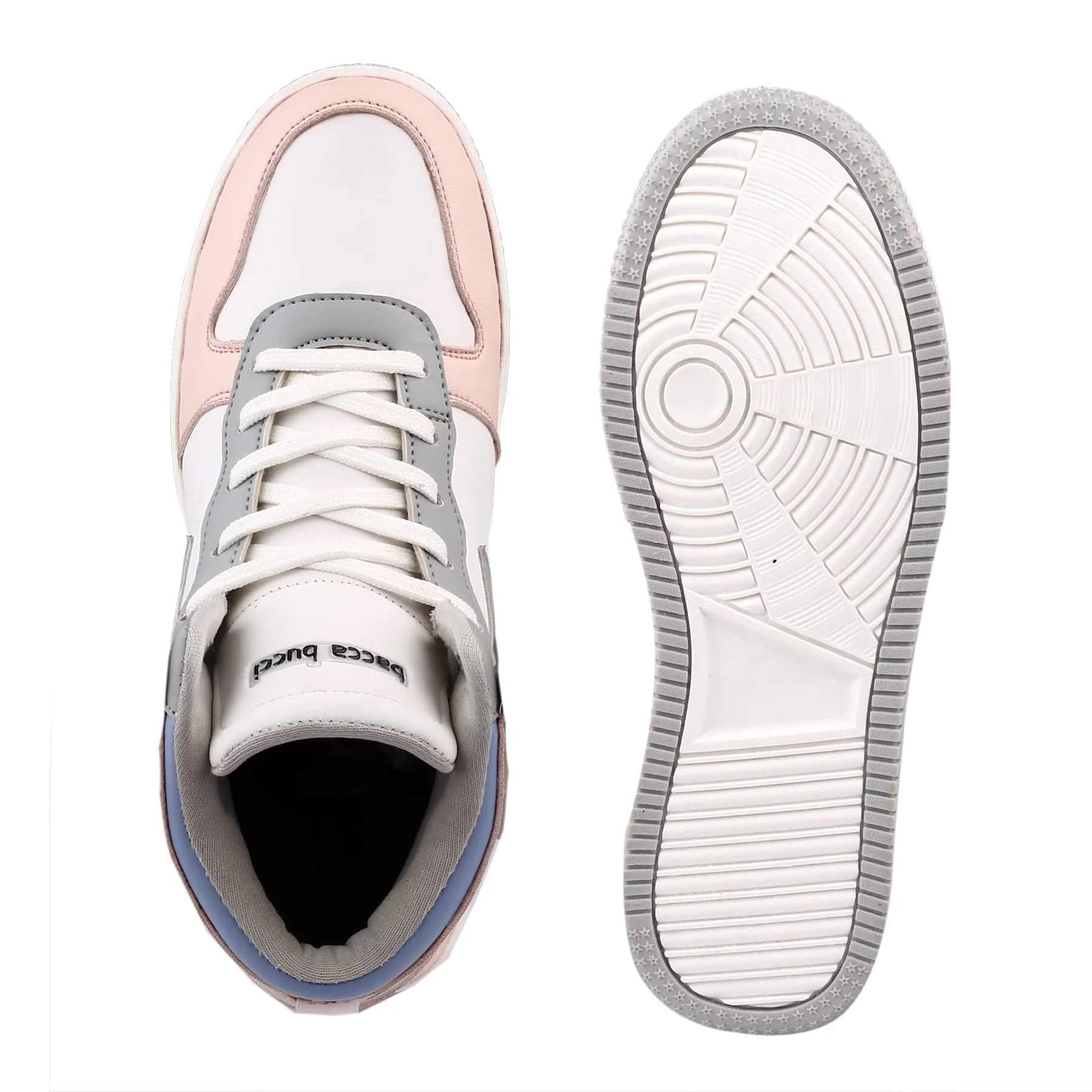 Bacca Bucci Femme High-Top Harmony Sneakers—Elegant Pastel Blue and Pink Women's Lace-Ups - Image 14