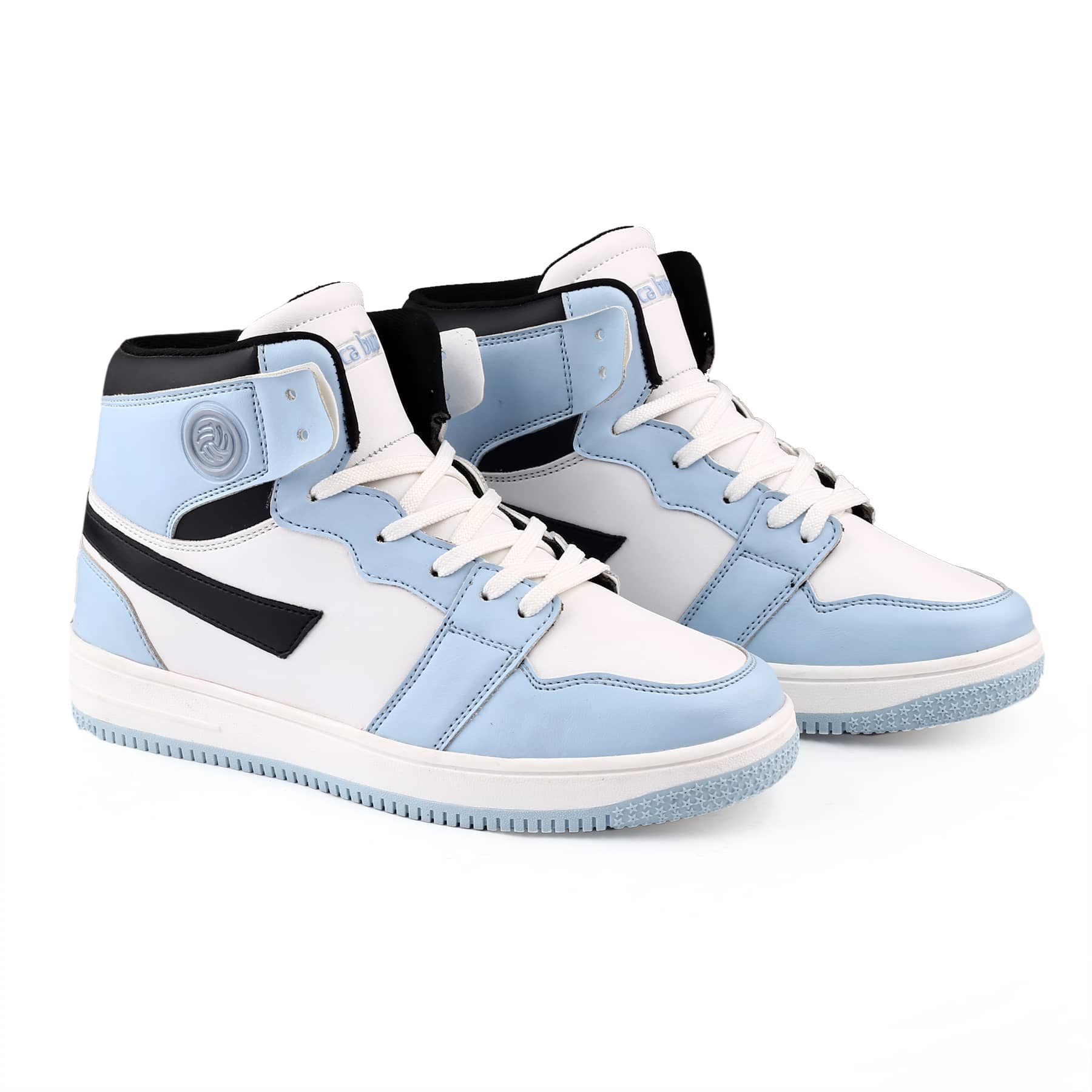 Bacca Bucci Femme High-Top Harmony Sneakers—Elegant Pastel Blue and Pink Women's Lace-Ups - Image 4