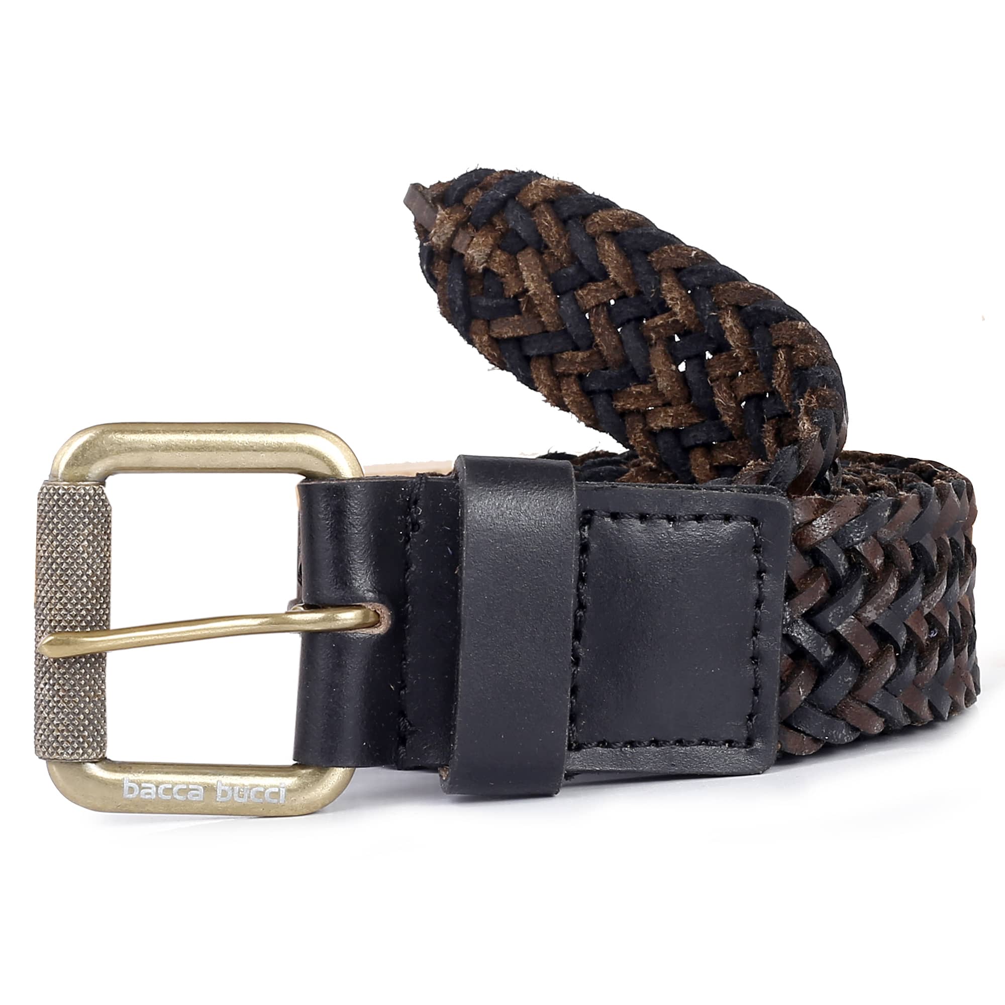 Bacca Bucci Genuine Handmade Braided Leather Belt with Roller Buckle for Men - Image 2