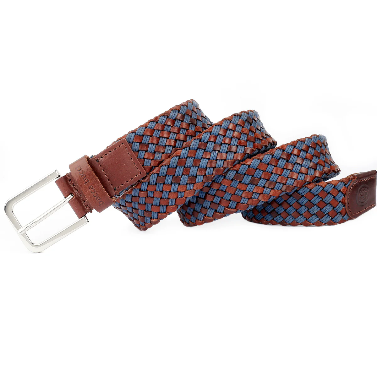 Bacca Bucci Italian Woven leather and Cotton Elastic braided belt for men with Alloy buckle - Image 3