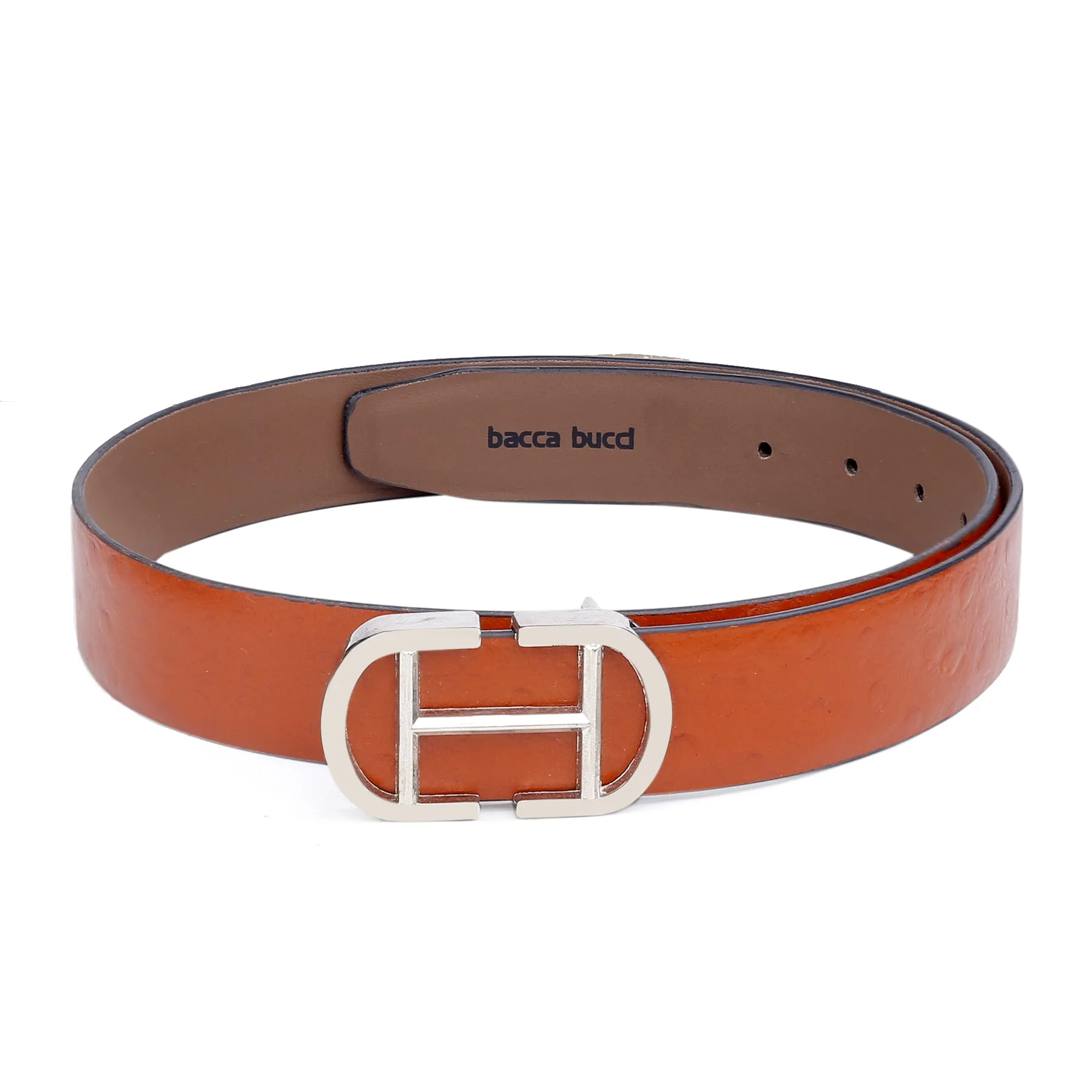 Bacca Bucci Leather Dress/Casual Men Belt with Ostrich Print - Image 3