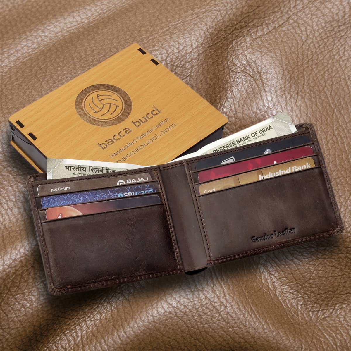 Bacca Bucci Leather Series Textured Bifold Wallet for Men - Image 6