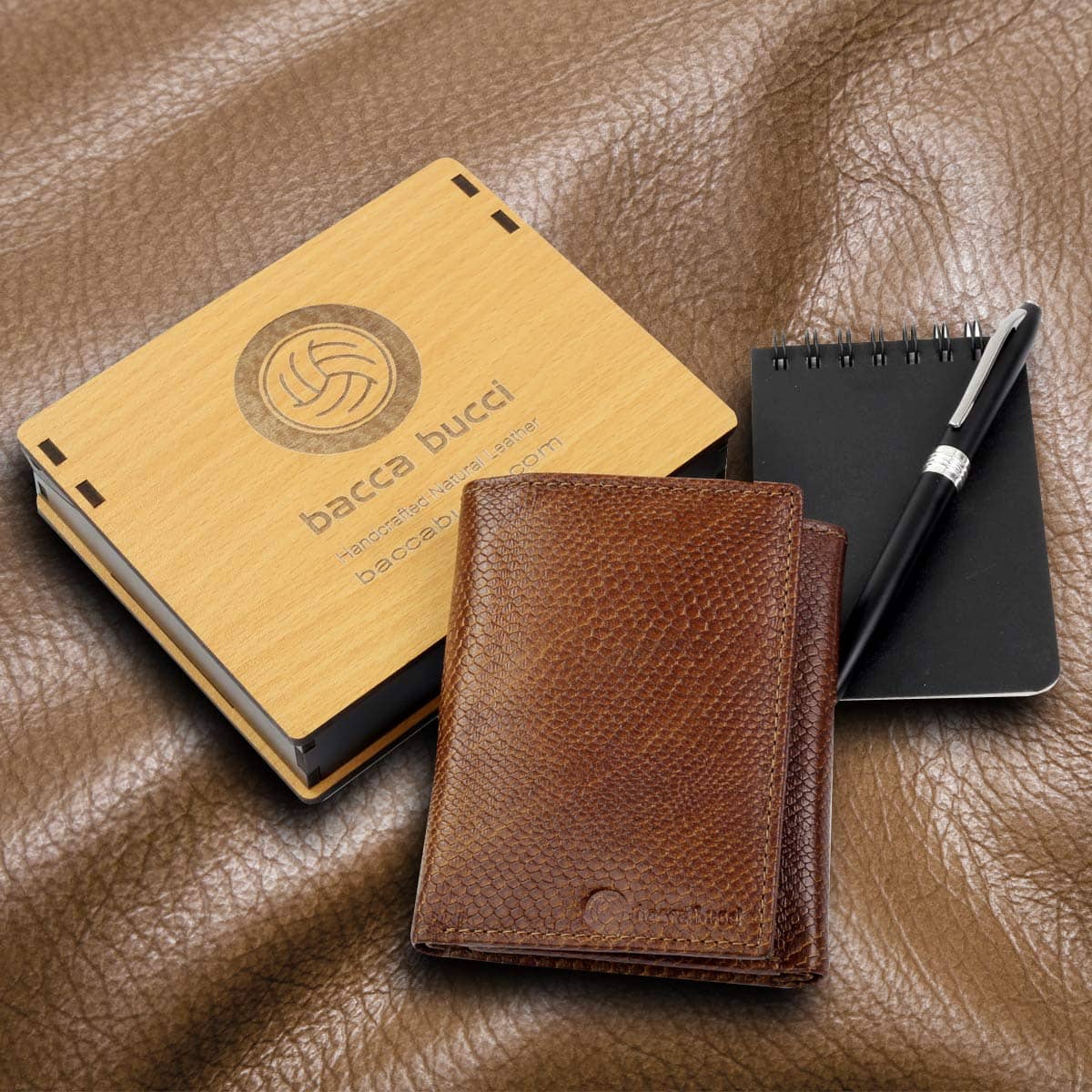 Bacca Bucci Leather Series Trifold Wallet for Men - Soft Genuine Leather - Image 3