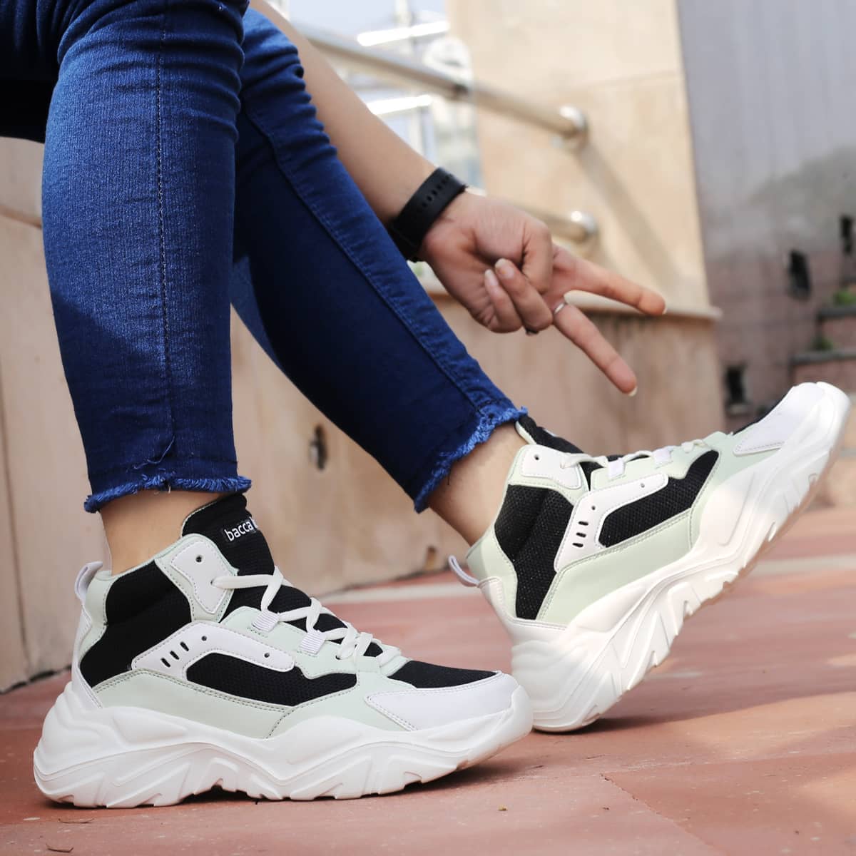 Bacca Bucci NYRA Mid-top Platform Fashion Sneakers For Women | StreetWear Chunky Sneakers - Image 3