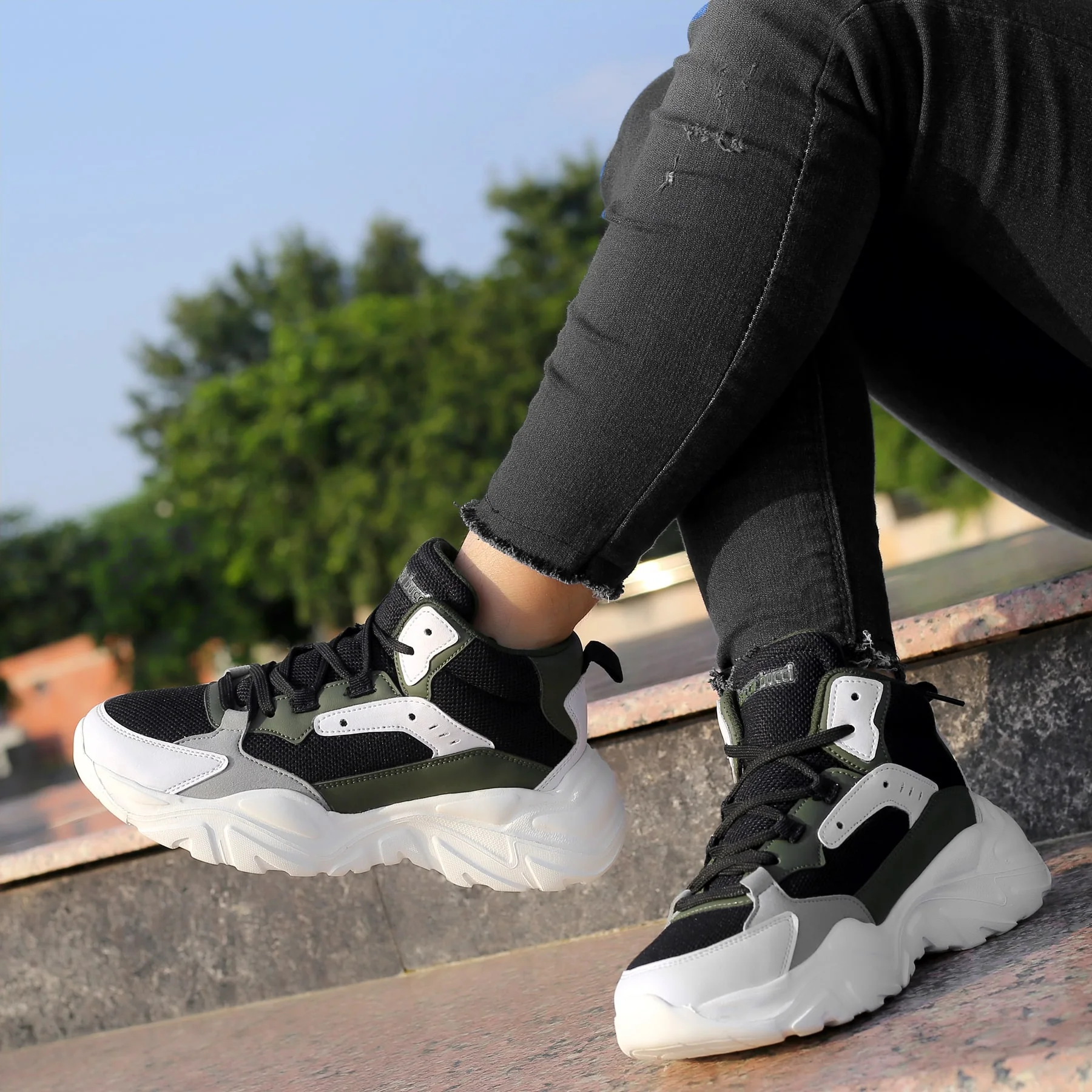 Bacca Bucci NYRA Mid-top Platform Fashion Sneakers For Women | StreetWear Chunky Sneakers - Image 3