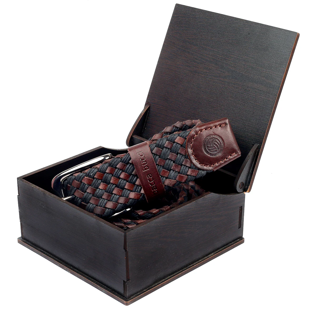 Bacca Bucci Italian Woven leather and Cotton Elastic braided belt for men with Alloy buckle - Image 8