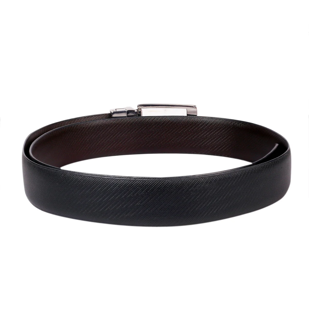 Bacca Bucci® Men's Automatic Reversible Classic Dress belt Italian Top Grain Genuine Leather with Auto rotating Buckle- Black & Brown - Image 5