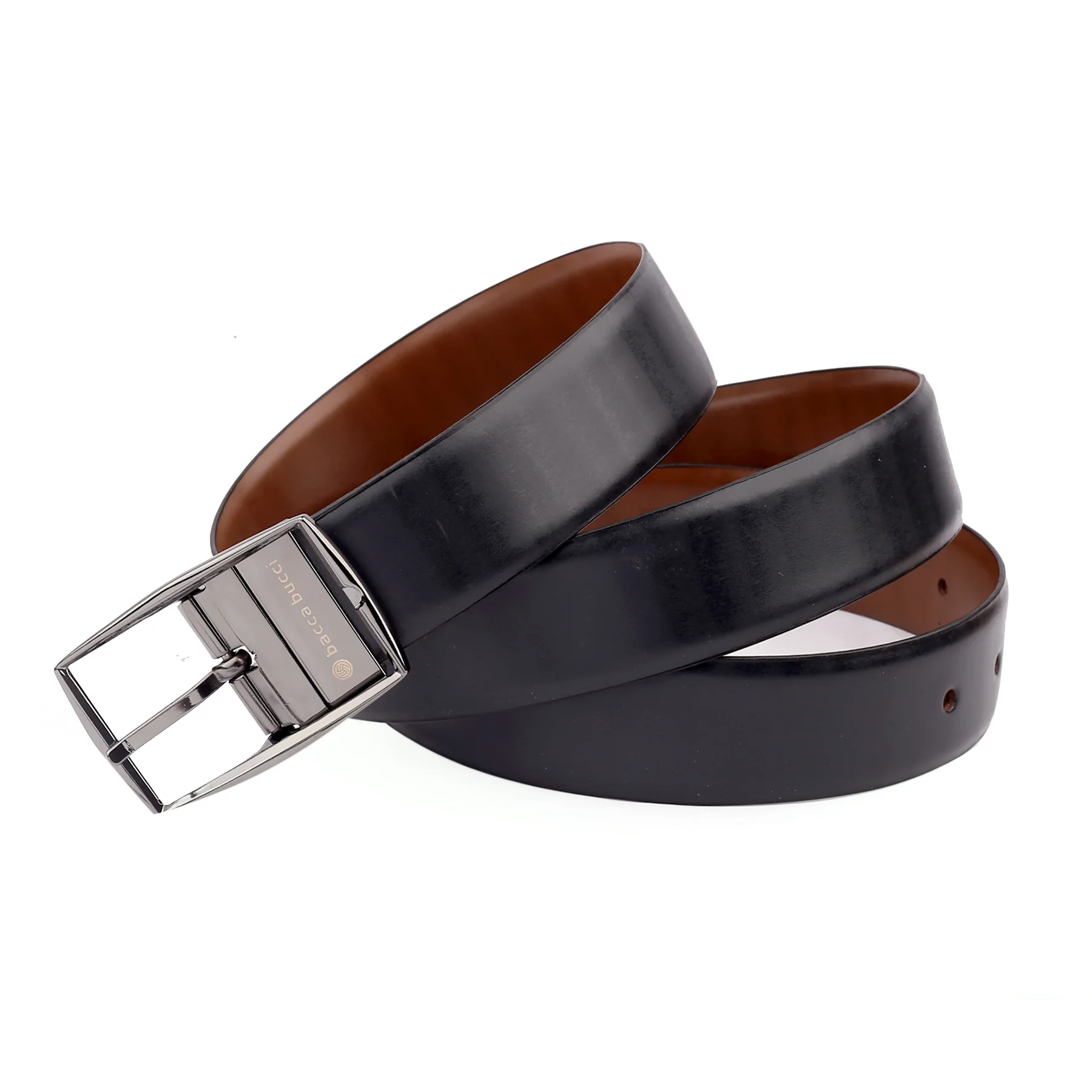 Bacca Bucci Reversible Genuine leather Classic Dress belt for Men-Black & Brown - Image 3
