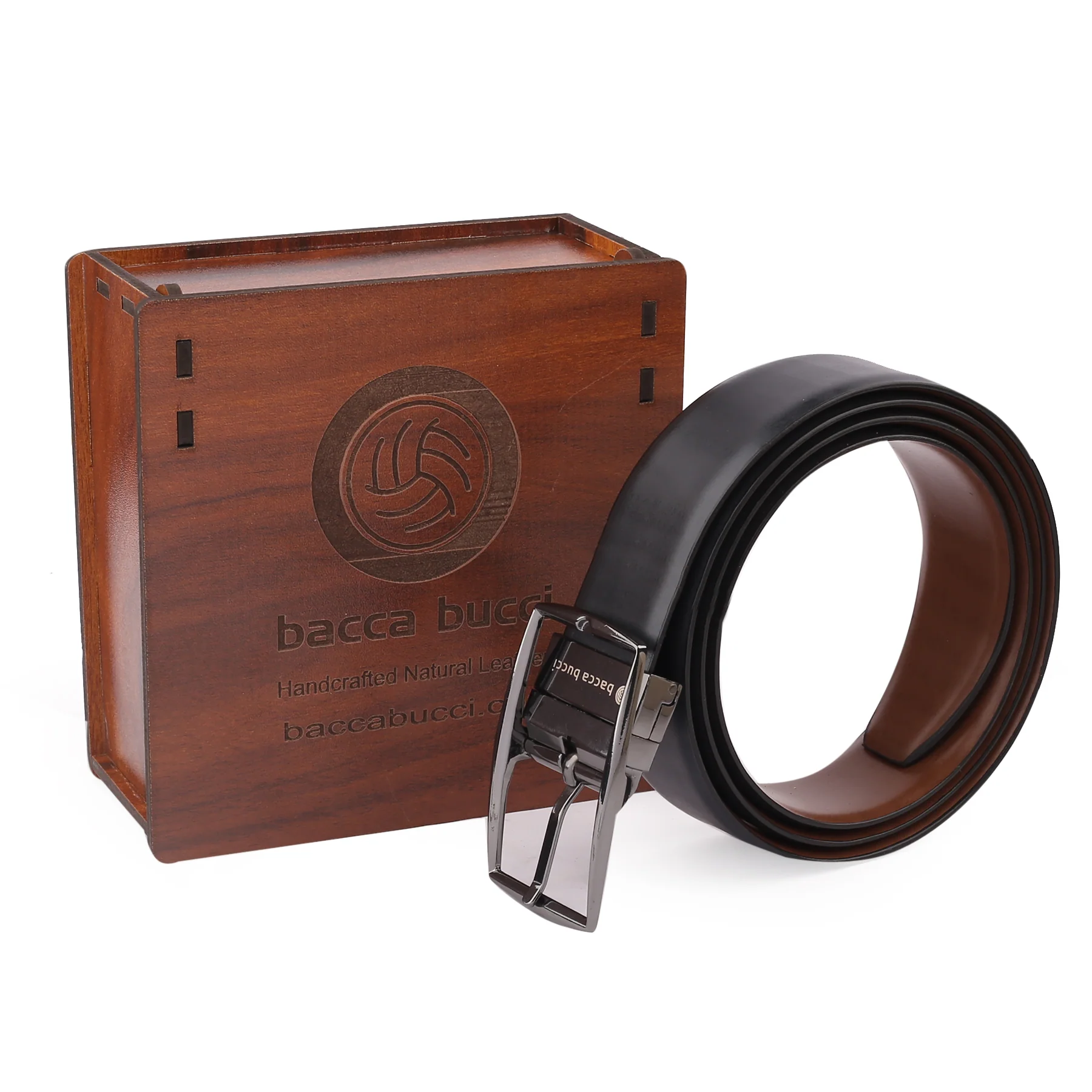 Bacca Bucci Reversible Genuine leather Classic Dress belt for Men-Black & Brown - Image 4