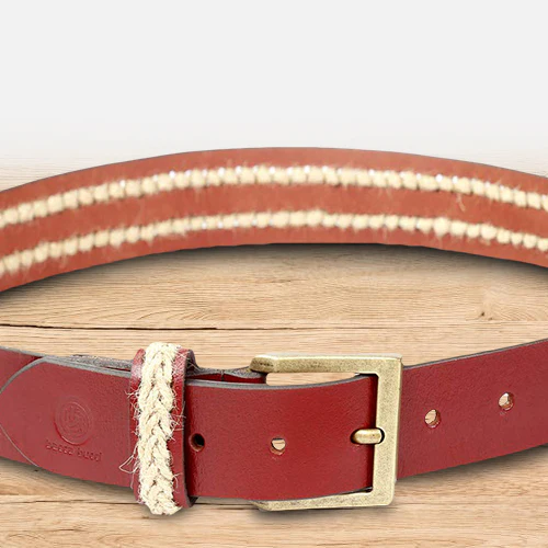 Bacca Bucci Upgraded Braided Genuine leather Belt With natural Jute - Image 5