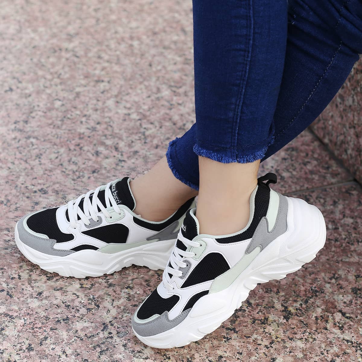 Bacca Bucci SPARK Low-top Platform ColorBlock Fashion Sneakers For Women | StreetWear Chunky Sneakers - Image 3