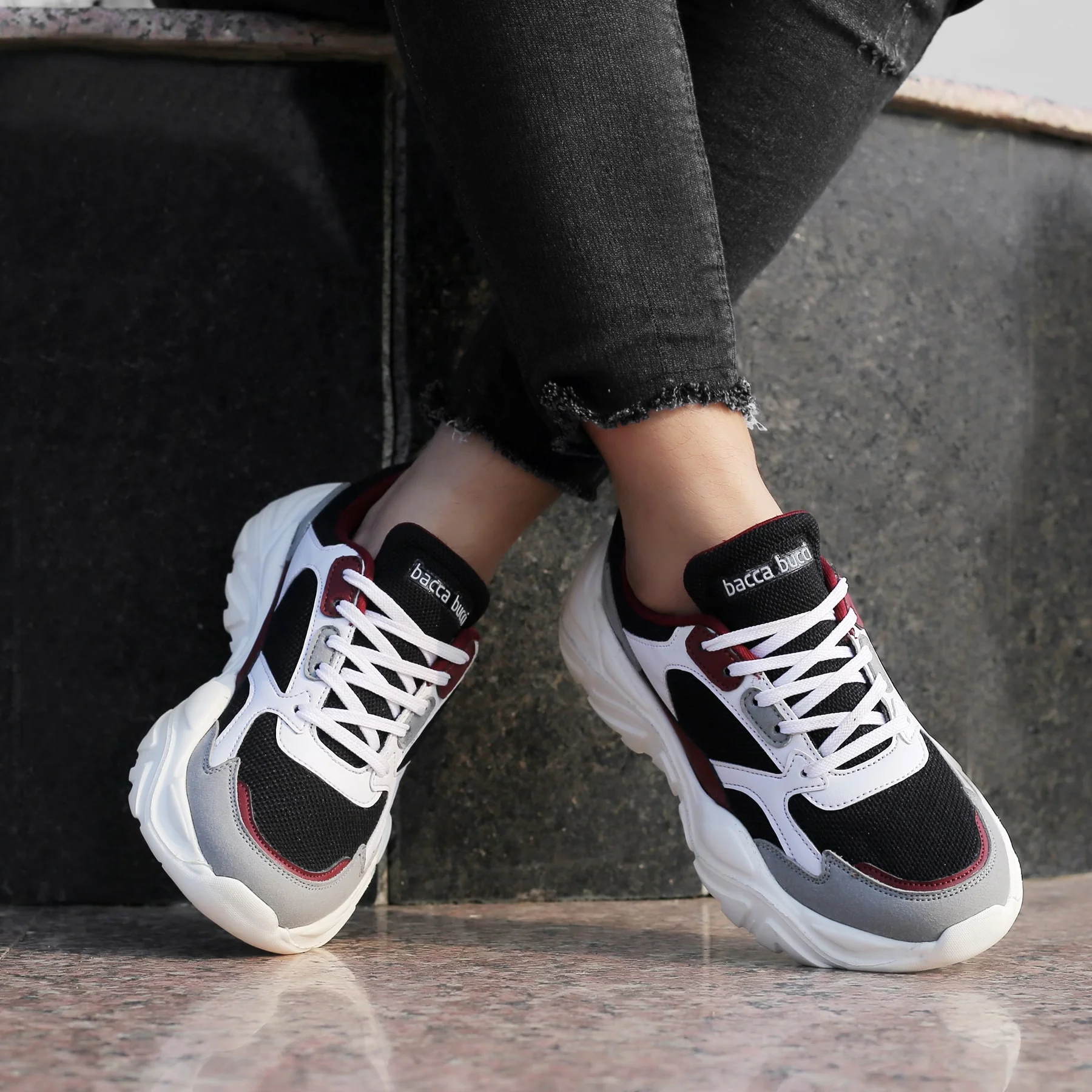 Bacca Bucci SPARK Low-top Platform ColorBlock Fashion Sneakers For Women | StreetWear Chunky Sneakers - Image 3