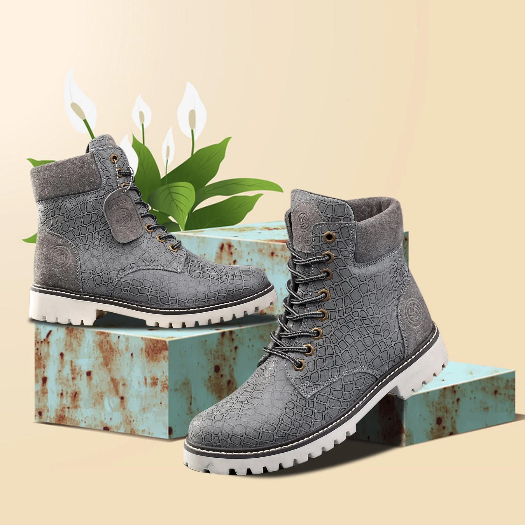 Bacca Bucci WOMEN Genuine-Leather High-Ankle Chukka Boots | Model Name: VIENNA - Image 8