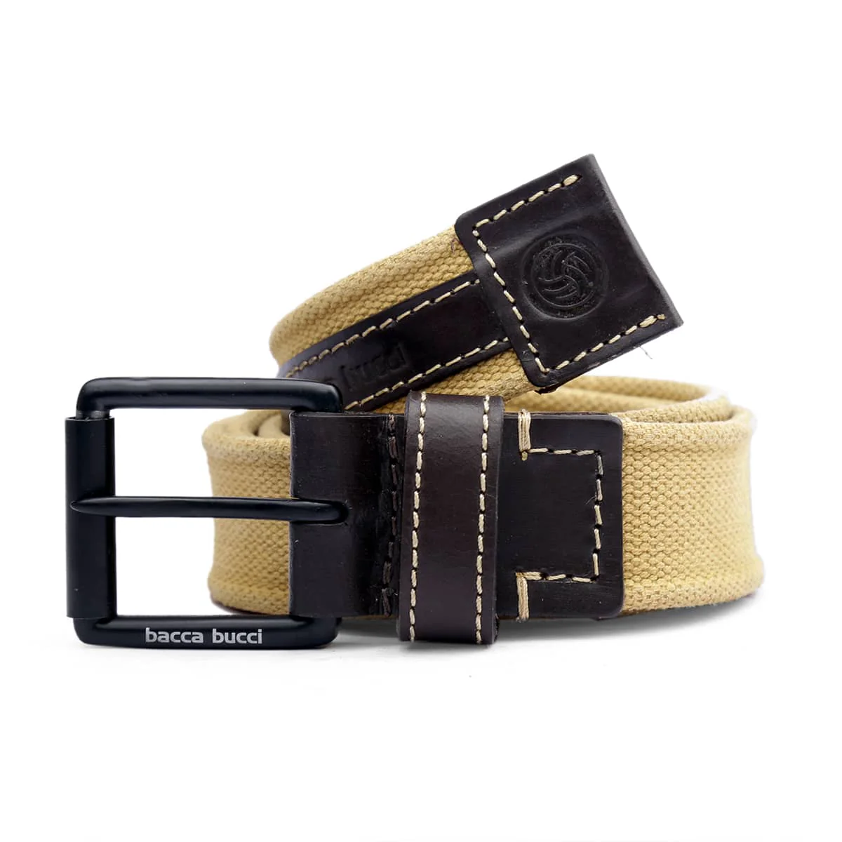 Bacca Bucci Water-Washed Canvas Belt with Genuine Leather Component - Image 3