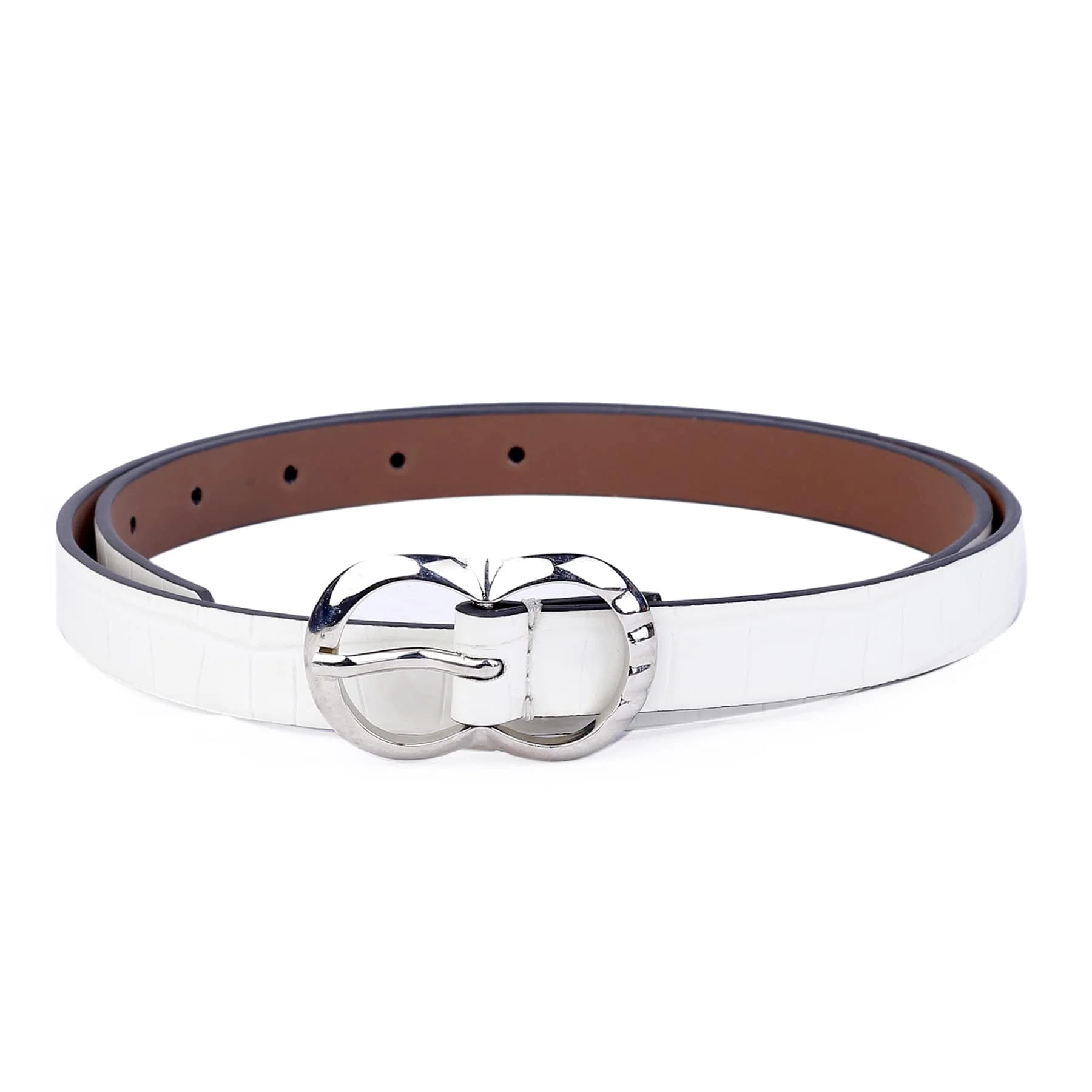 Bacca Bucci Women Leather Belts with Imported Nickle Free Buckle | Width : 20 MM | Croco Luster Belt - Image 29