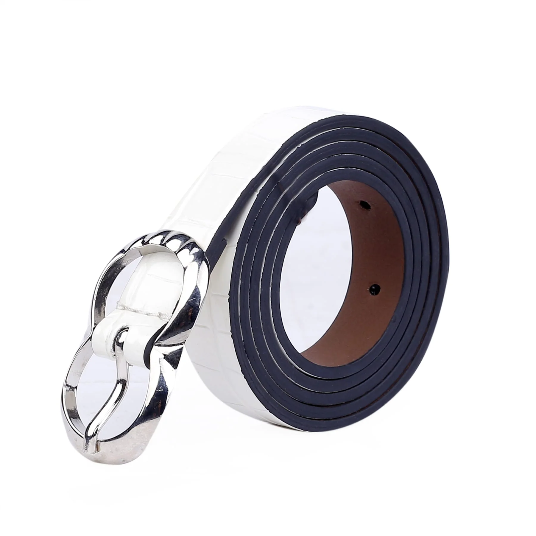Bacca Bucci Women Leather Belts with Imported Nickle Free Buckle | Width : 20 MM | Croco Luster Belt - Image 2
