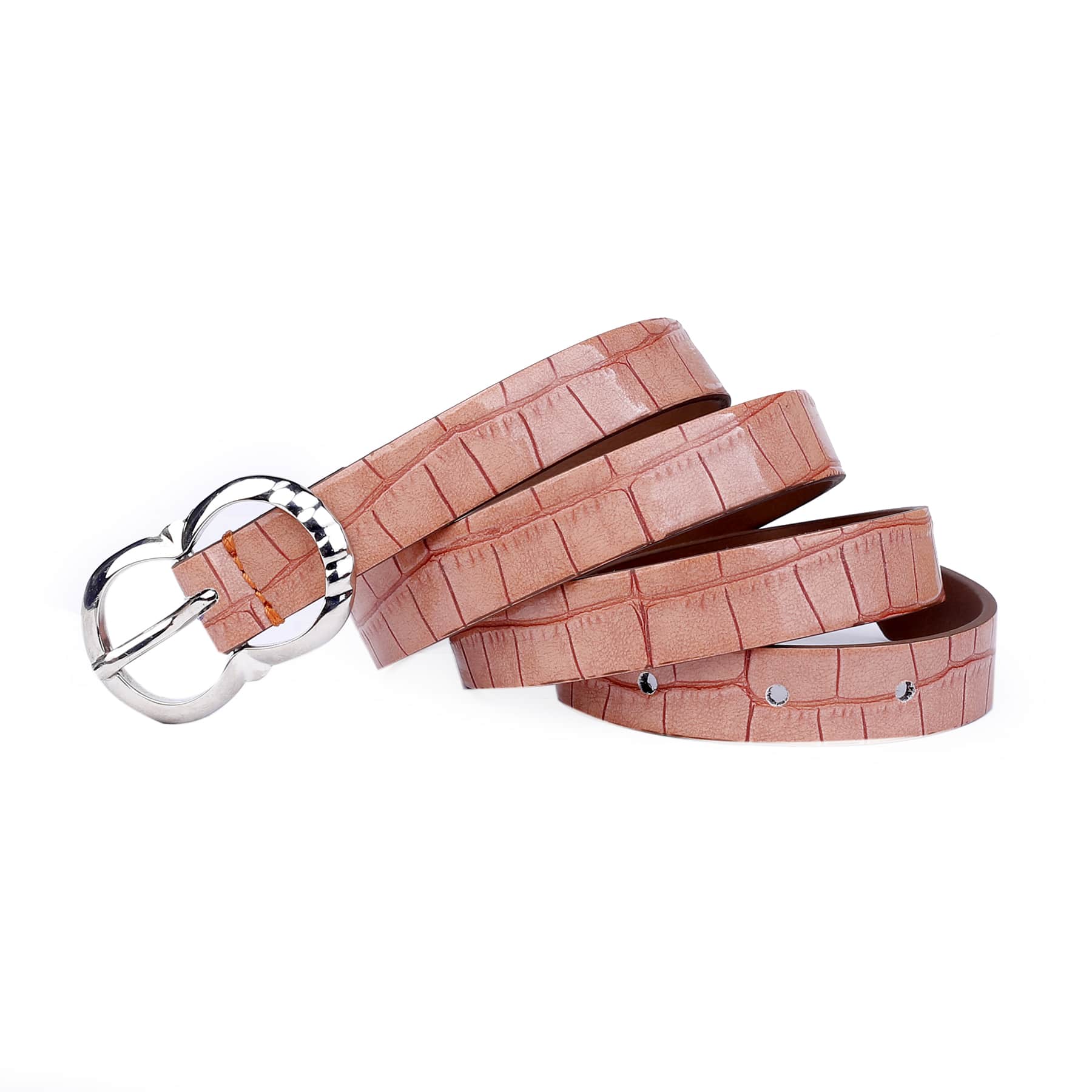 Bacca Bucci Women Leather Belts with Imported Nickle Free Buckle | Width : 20 MM | Croco Luster Belt - Image 27