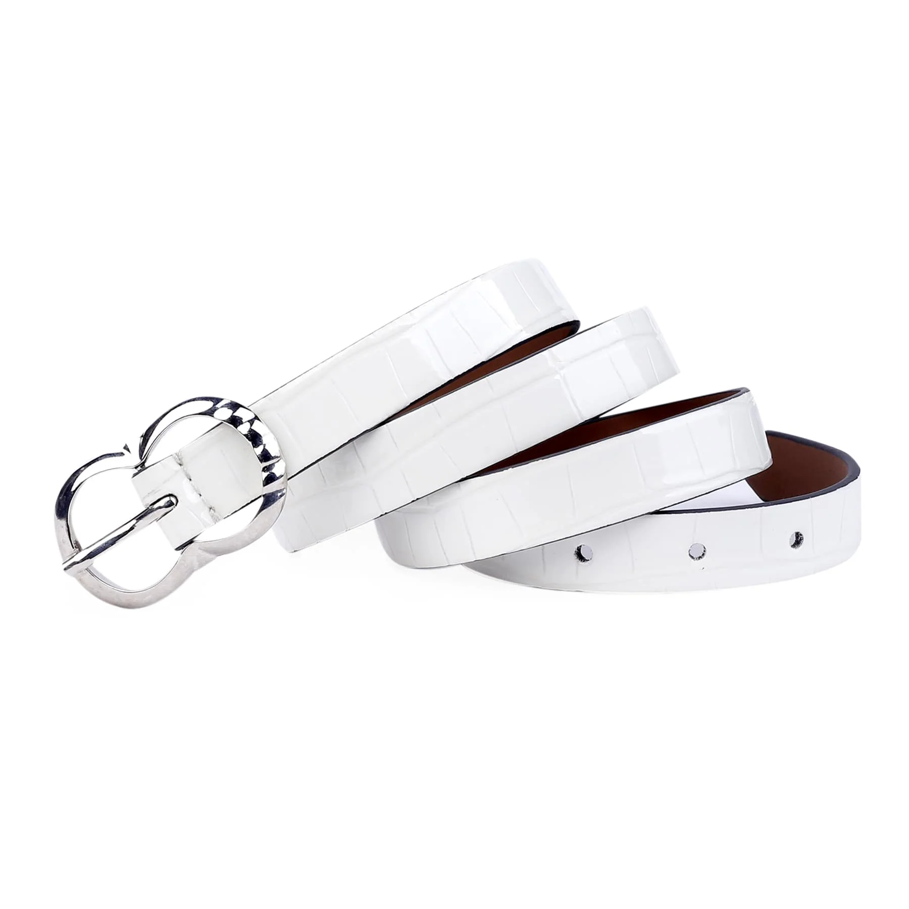 Bacca Bucci Women Leather Belts with Imported Nickle Free Buckle | Width : 20 MM | Croco Luster Belt - Image 3