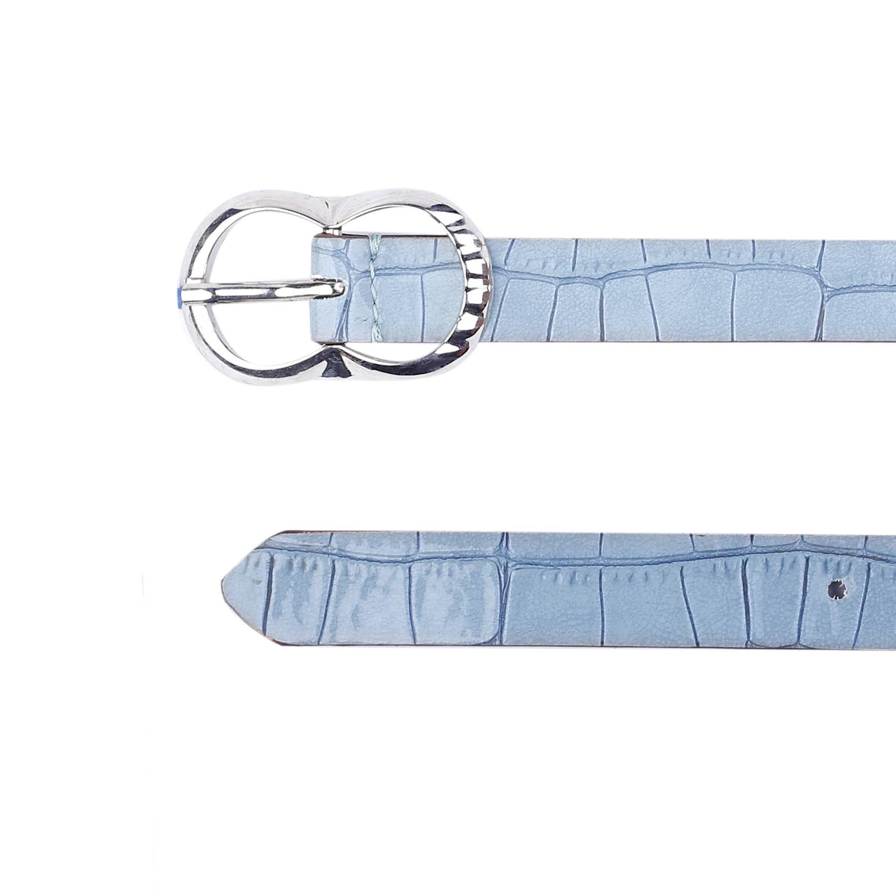Bacca Bucci Women Leather Belts with Imported Nickle Free Buckle | Width : 20 MM | Croco Luster Belt - Image 4