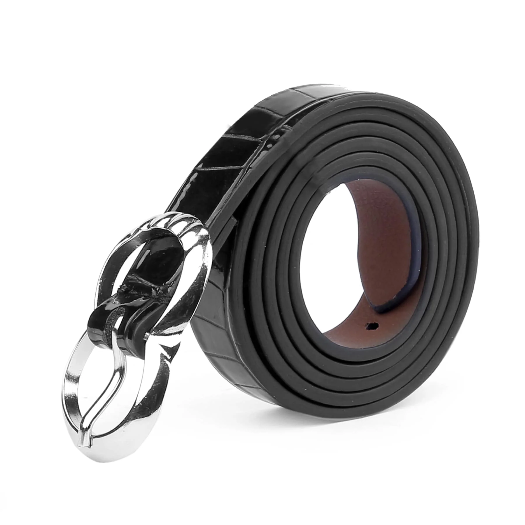 Bacca Bucci Women Leather Belts with Imported Nickle Free Buckle | Width : 20 MM | Croco Luster Belt - Image 8