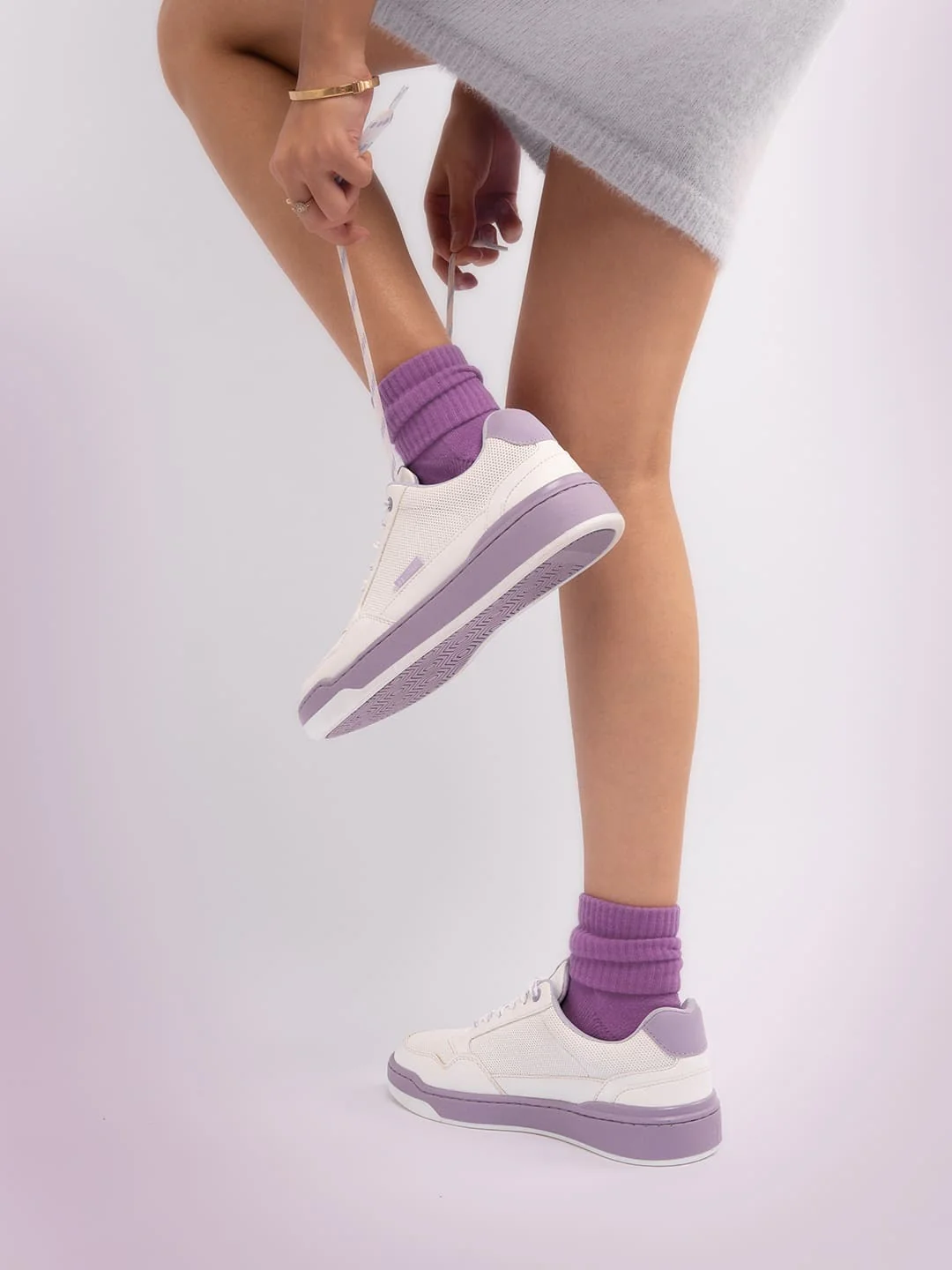 Bacca Bucci Women’s Vibe City Sneakers – Lavender and Blush Pink - Image 6