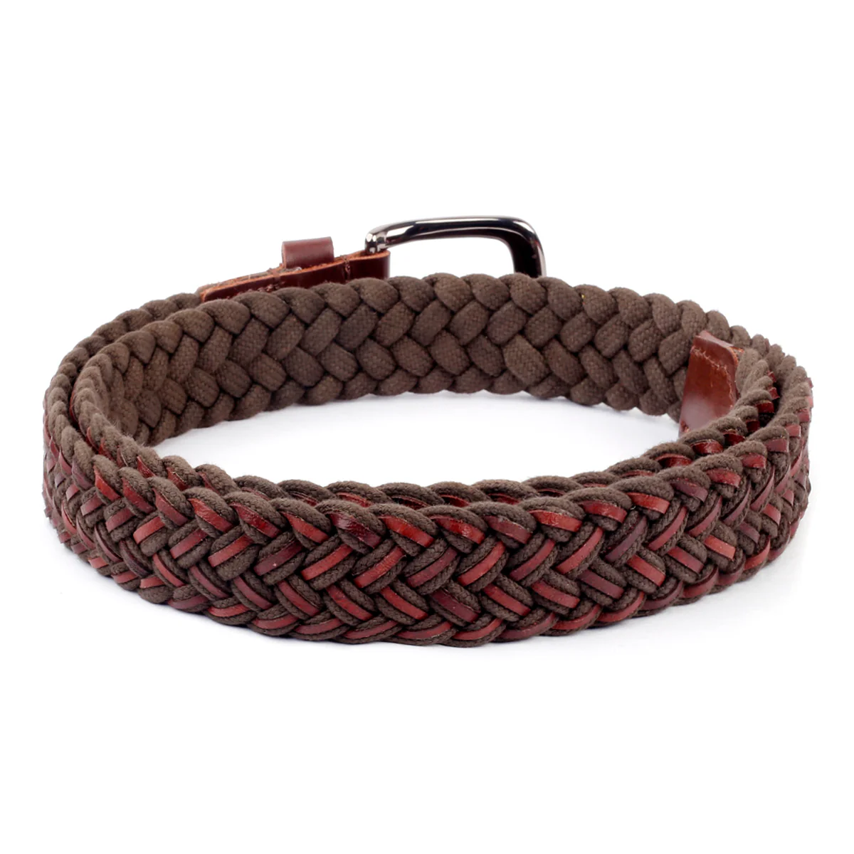 Bacca Bucci Woven leather and Cotton Elastic braided belt for men with Alloy buckle - Image 4