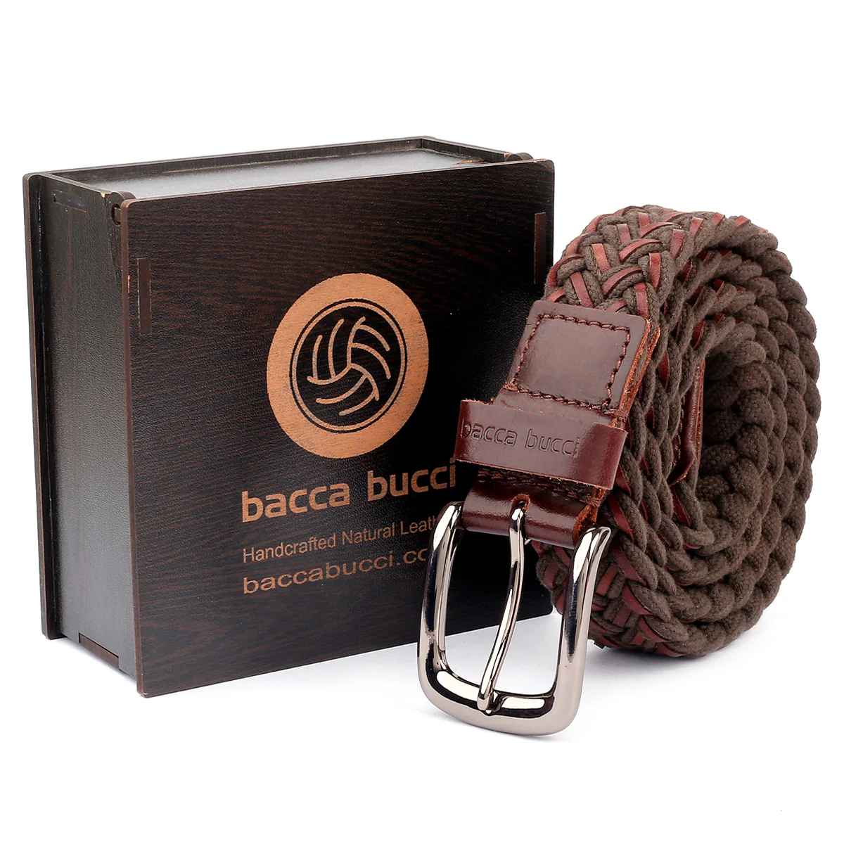 Bacca Bucci Woven leather and Cotton Elastic braided belt for men with Alloy buckle - Image 7