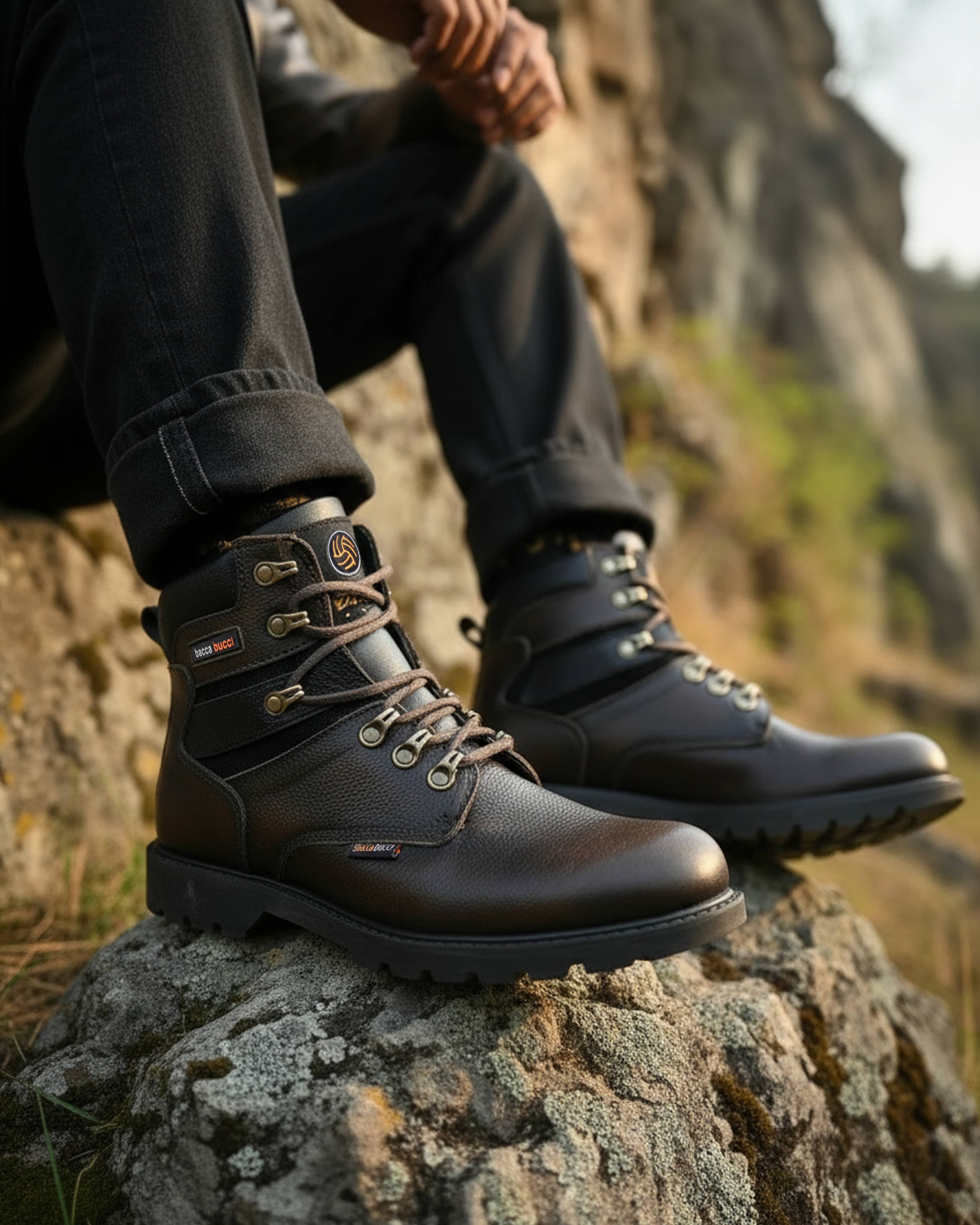 Bacca Bucci 6 Inches Steel Toe Cap Genuine Leather Boots with Fur - Image 4