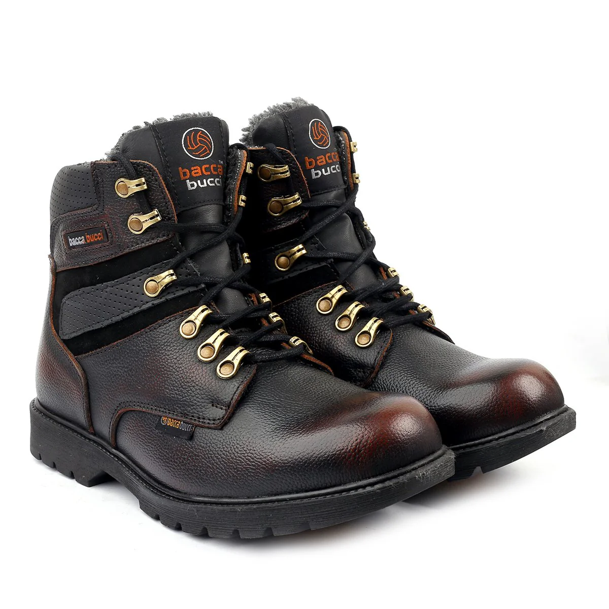 Bacca Bucci 6 Inches Steel Toe Cap Genuine Leather Boots with Fur - Image 18